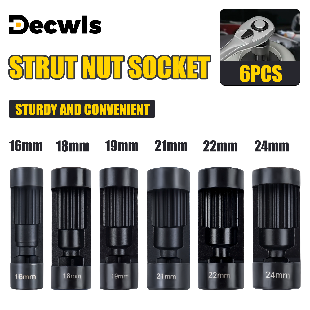 Spring Compressor Tool - 6PCS Suspension Stud Nut Socket Wrench