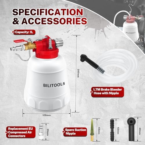 BILITOOLS 1L Vacuum Brake Blee - Brake Bleeder Kit のレビューと価格