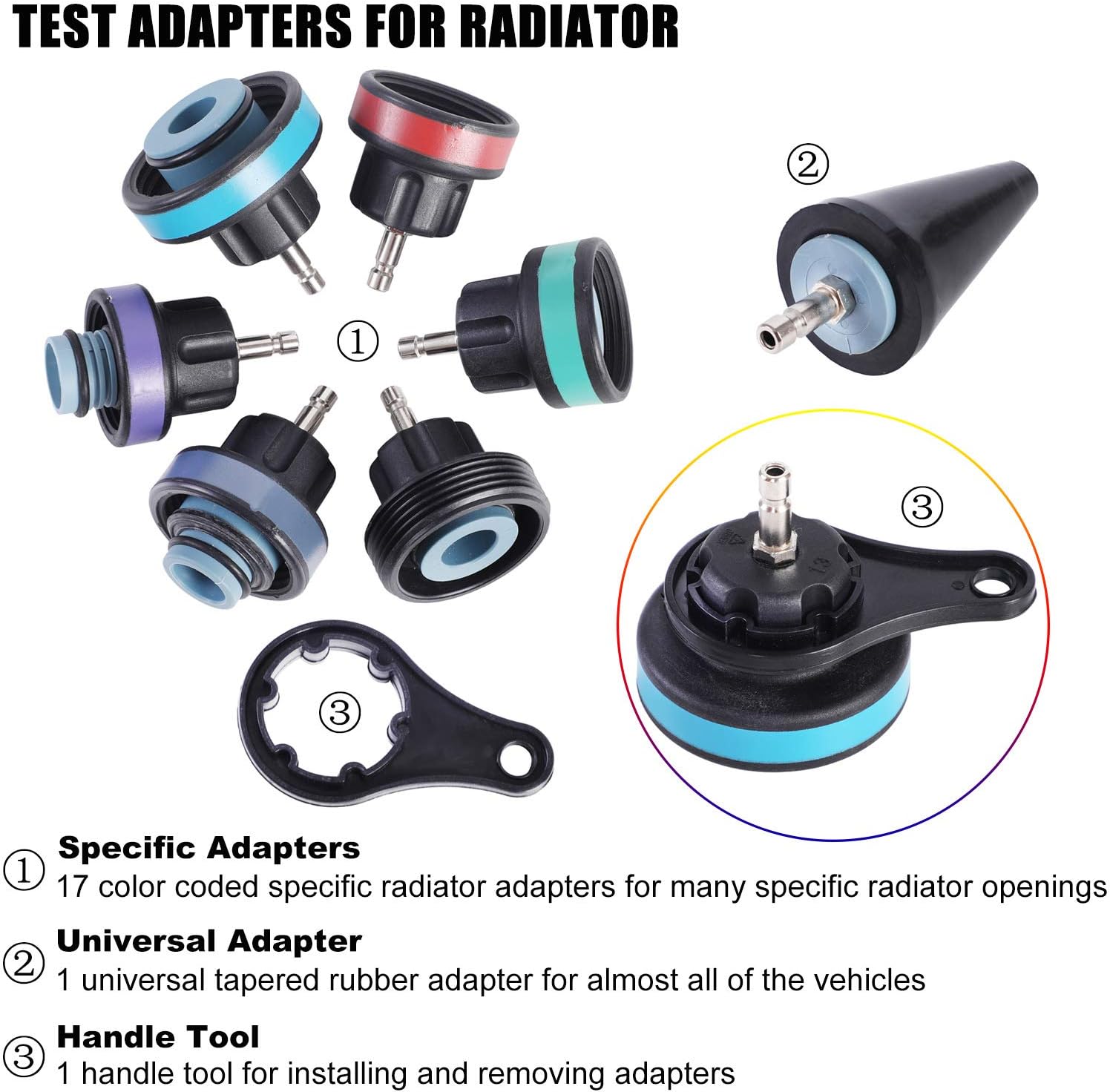 28Pcs Universal Radiator Press - Radiator Pressure Tester のレビューと価格